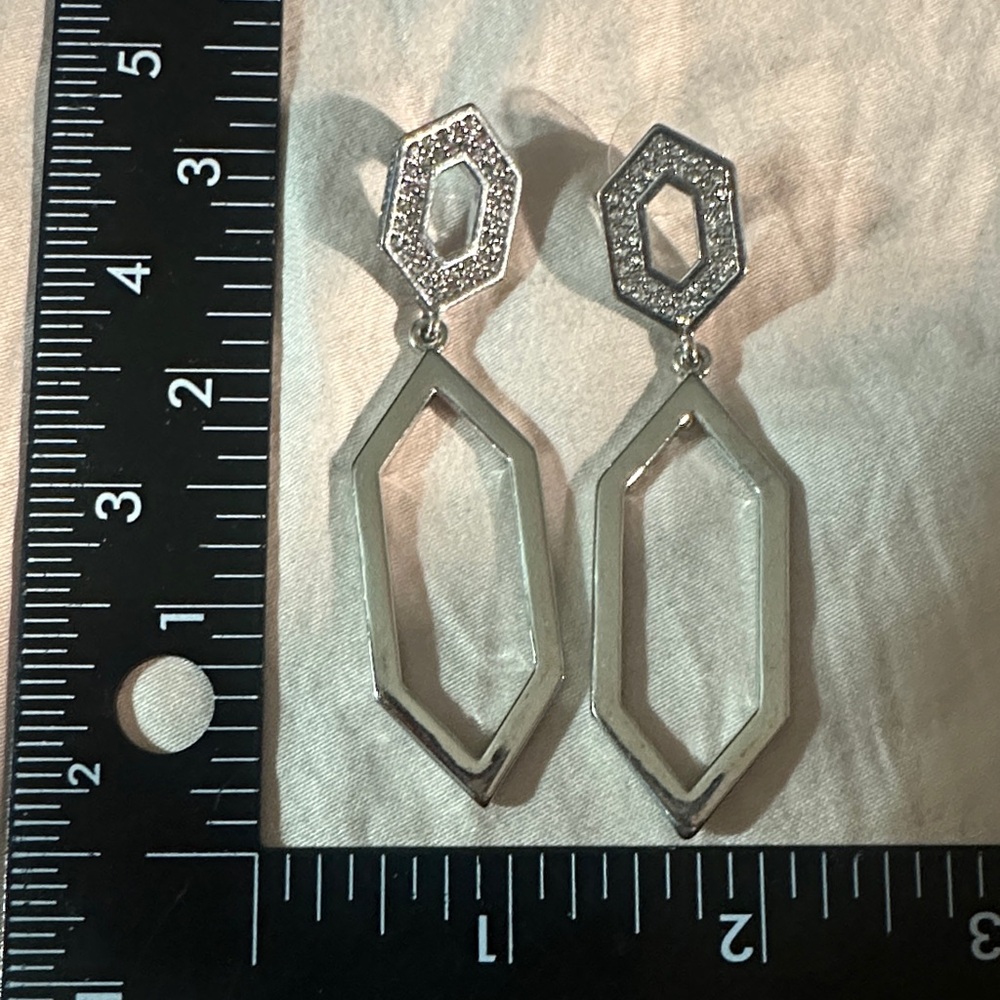 Silver Geometric Drop Earrings by Vince Camuto